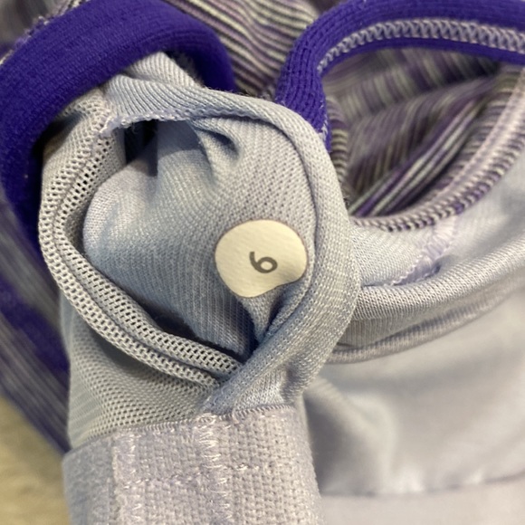 Lululemon Power Y Tank Micro Stripe Purple & White Size 6 - Picture 9 of 10